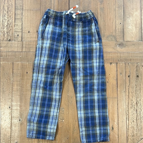 Mini Boden blue plaid pull on pants boys 4 - Picture 1 of 7
